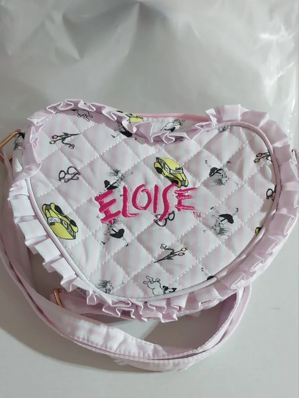 Pink Quilted Eloise Heart Kids Crossbody Bag